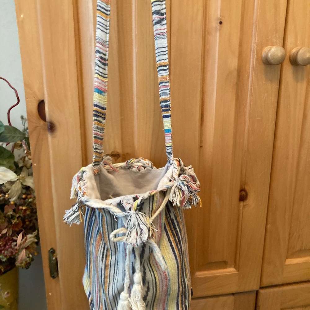 Cream and Brown Shoulder Bag with Rustic Style